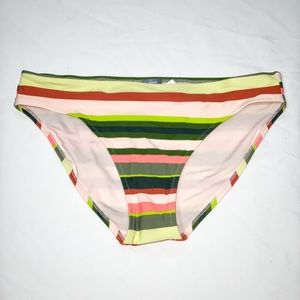 Aerie Bikini Bottom Green And Pink Stripe